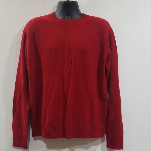 J.crew men's cranberry 100% lambswool sweater
